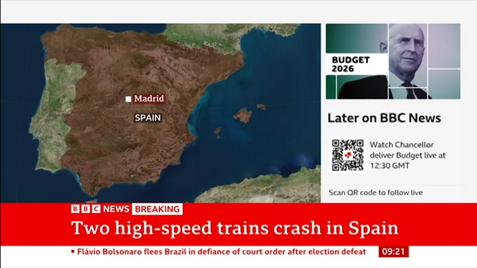 Broadcast still at 21m. BBC News, 28 October 2026.