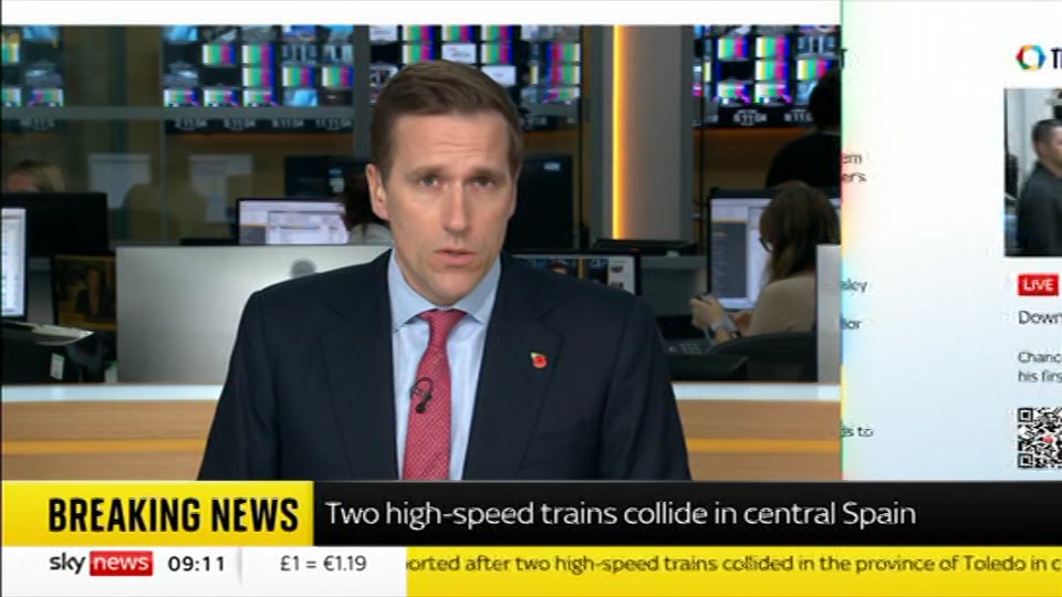 Still from Sky News at 11:00