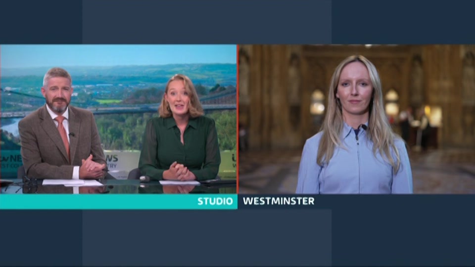 Broadcast still at 10m. ITV1, ITV News West Country, 8 July 2026.