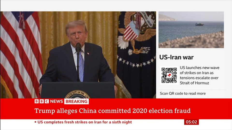 Still from BBC NEWS at 2:00