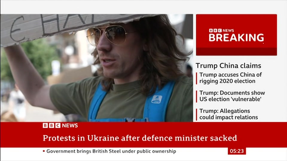Still from BBC News at 23:00