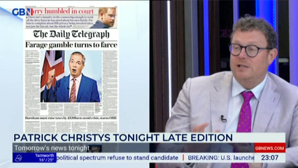 Still from GB News at 7:00