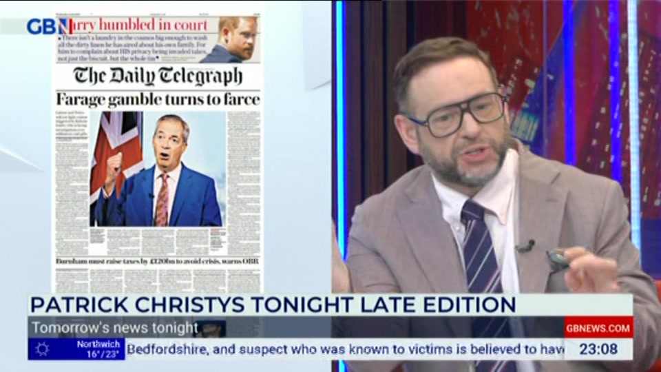 Still from GB News at 8:00