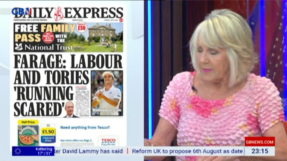 Broadcast still at 15m. GB News, New: Patrick Christys Tonight Late..., 8 July 2026.