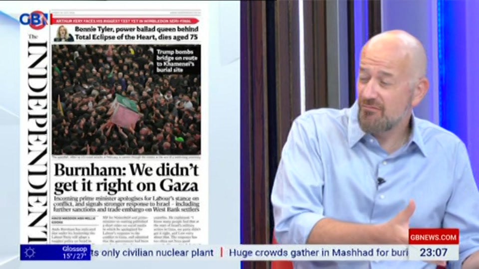 Still from GB News at 7:00