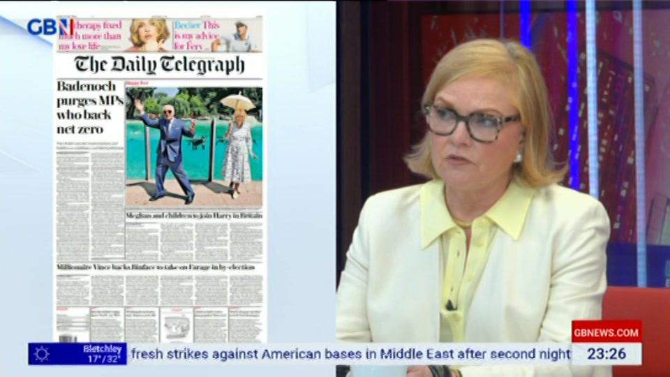 Broadcast still at 26m. GB News, New: Patrick Christys Tonight Late..., 9 July 2026.