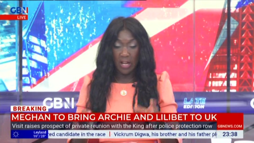 Broadcast still at 38m. GB News, New: Patrick Christys Tonight Late..., 9 July 2026.