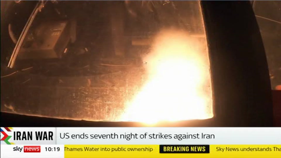 Broadcast still at 19m. Sky News, Sky News Today with Sam Washington, 18 July 2026.