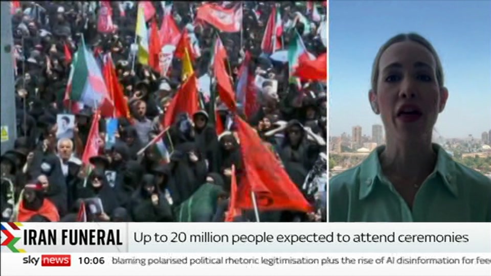 Broadcast still at 6m. Sky News, Sky News Today with Sam Washington, 4 July 2026.