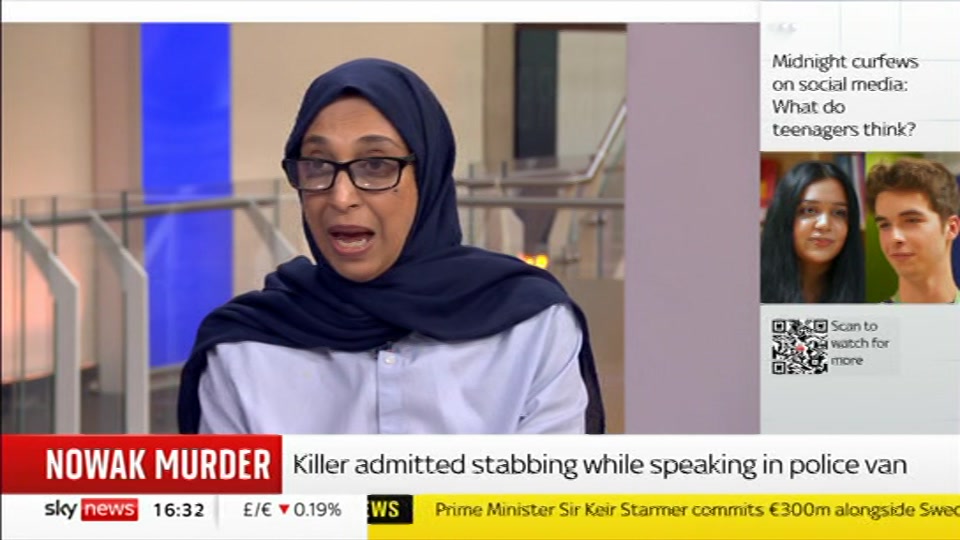 Broadcast still at 2m. Sky News, Sky News Today with Jayne Secker, 16 July 2026.