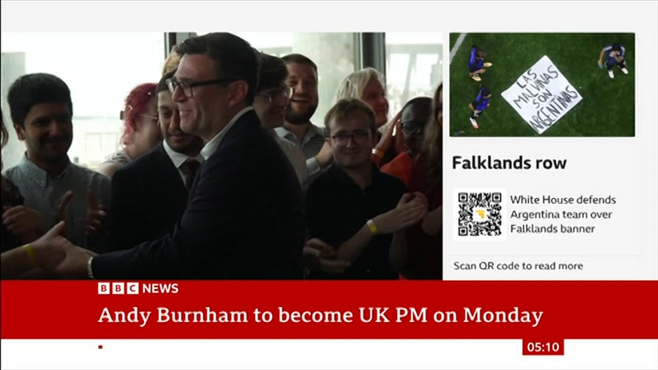 Broadcast still at 10m. BBC NEWS, BBC News, 18 July 2026.