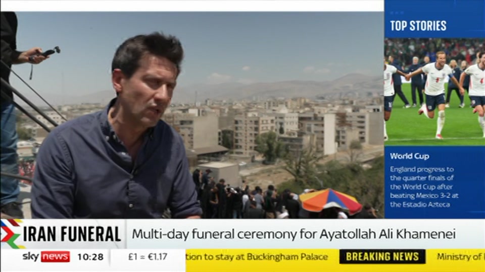 Broadcast still at 28m. Sky News, Sky News Today with Gareth Barlow, 6 July 2026.