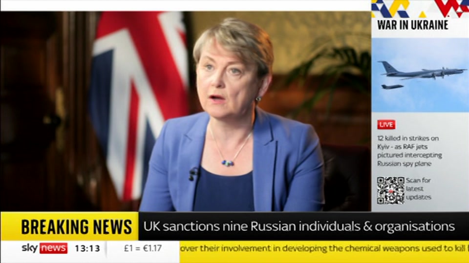 Still from Sky News at 13:00