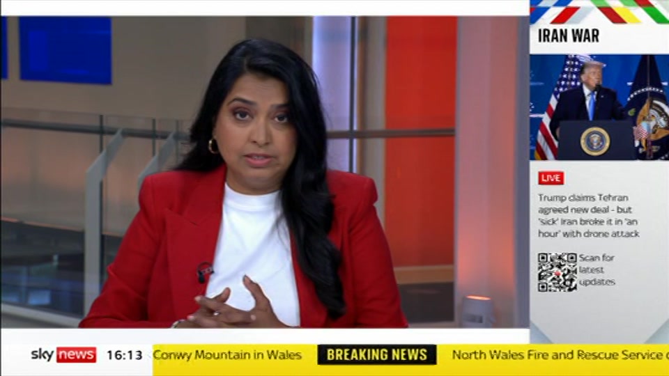 Still from Sky News at 13:00