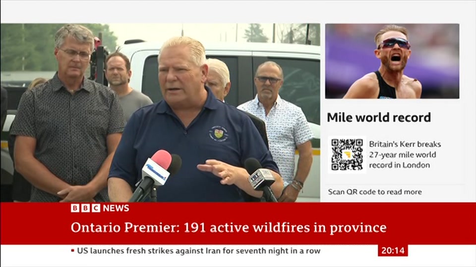 Broadcast still at 14m. BBC NEWS, BBC News, 18 July 2026.