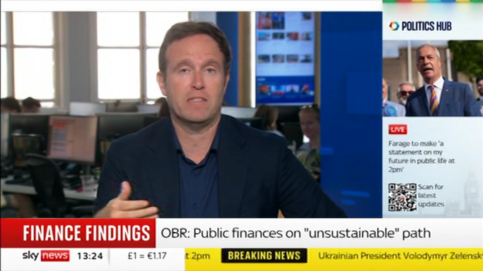 Broadcast still at 24m. Sky News, Sky News Today with Jayne Secker, 7 July 2026.