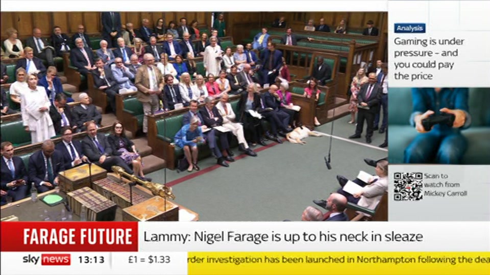 Still from Sky News at 13:00