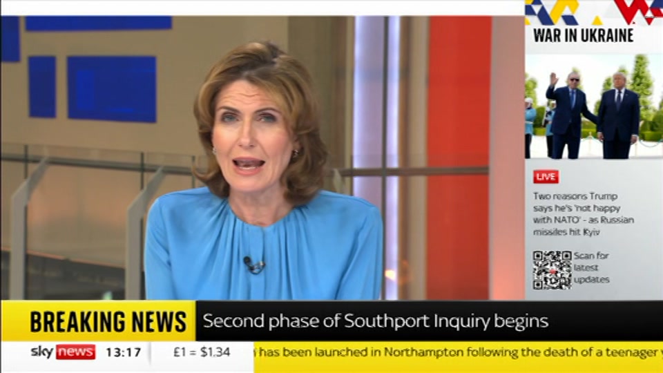 Broadcast still at 17m. Sky News, Sky News Today with Jayne Secker, 8 July 2026.