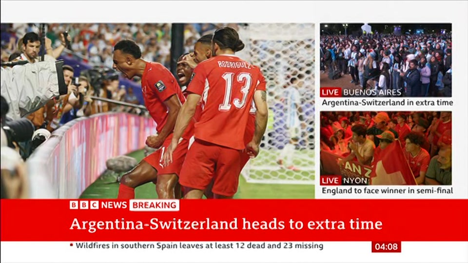 Broadcast still at 8m. BBC NEWS, BBC News, 12 July 2026.