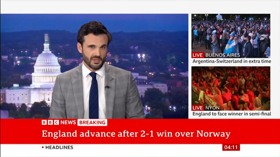 Broadcast still at 11m. BBC NEWS, BBC News, 12 July 2026.