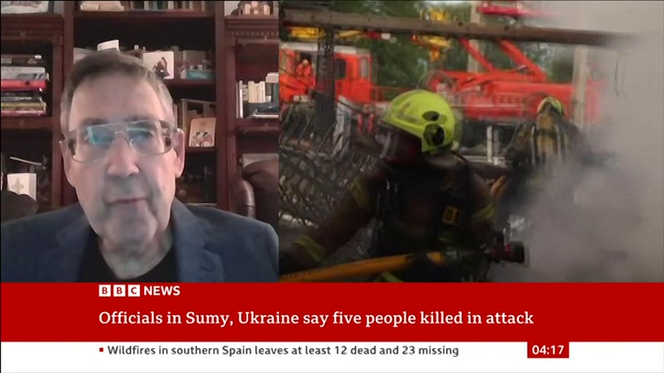 Broadcast still at 17m. BBC NEWS, BBC News, 12 July 2026.