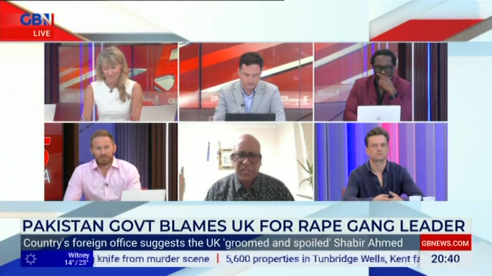 Broadcast still at 40m. GB News, New: The Saturday Five Extra, 18 July 2026.
