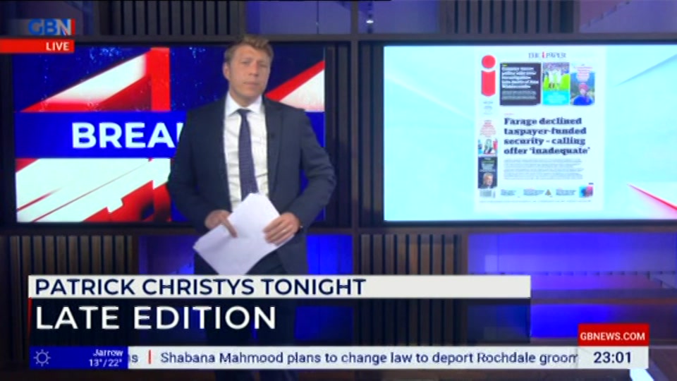 Still from GB News at 1:00