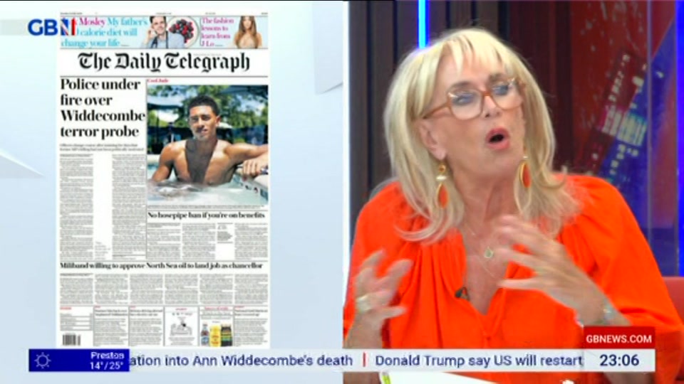 Broadcast still at 6m. GB News, New: Patrick Christys Tonight Late..., 13 July 2026.
