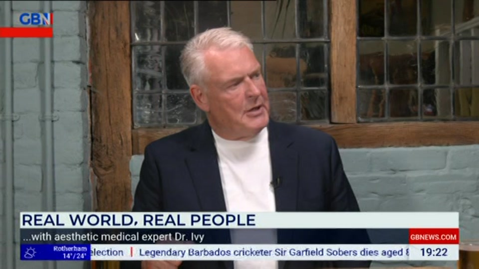 Broadcast still at 22m. GB News, New: Lee Anderson's Real World, 17 July 2026.