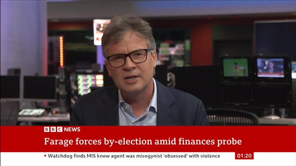 Broadcast still at 20m. BBC NEWS, BBC News, 8 July 2026.