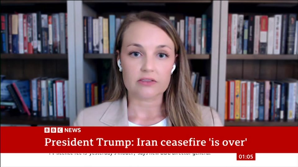 Broadcast still at 5m. BBC NEWS, BBC News, 9 July 2026.