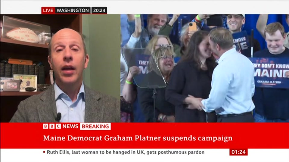 Broadcast still at 24m. BBC NEWS, BBC News, 9 July 2026.