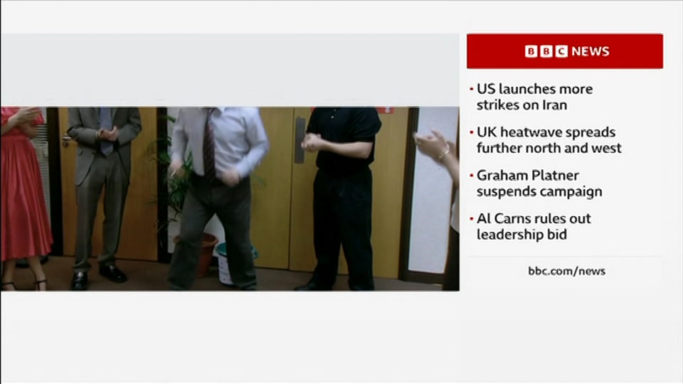 Broadcast still at 12m. BBC NEWS, BBC News, 9 July 2026.