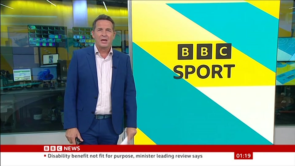Broadcast still at 19m. BBC NEWS, BBC News, 10 July 2026.
