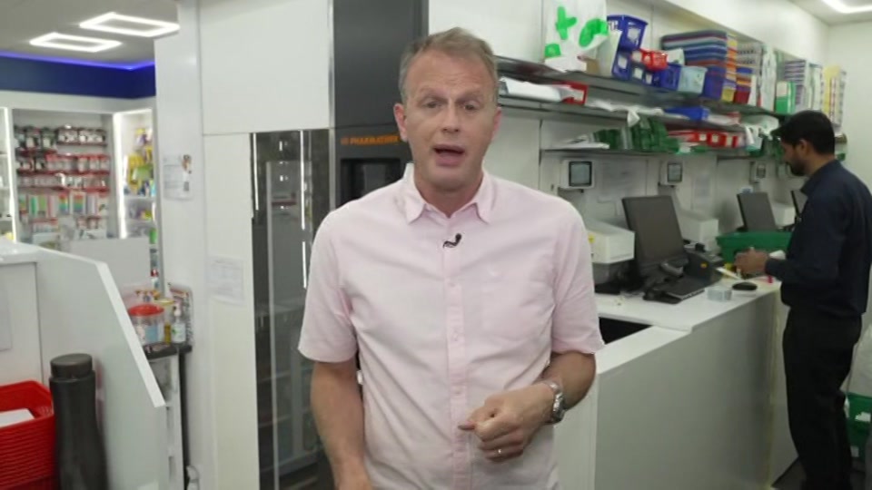 Broadcast still at 14m. ITV1, ITV Lunchtime News, 20 July 2026.