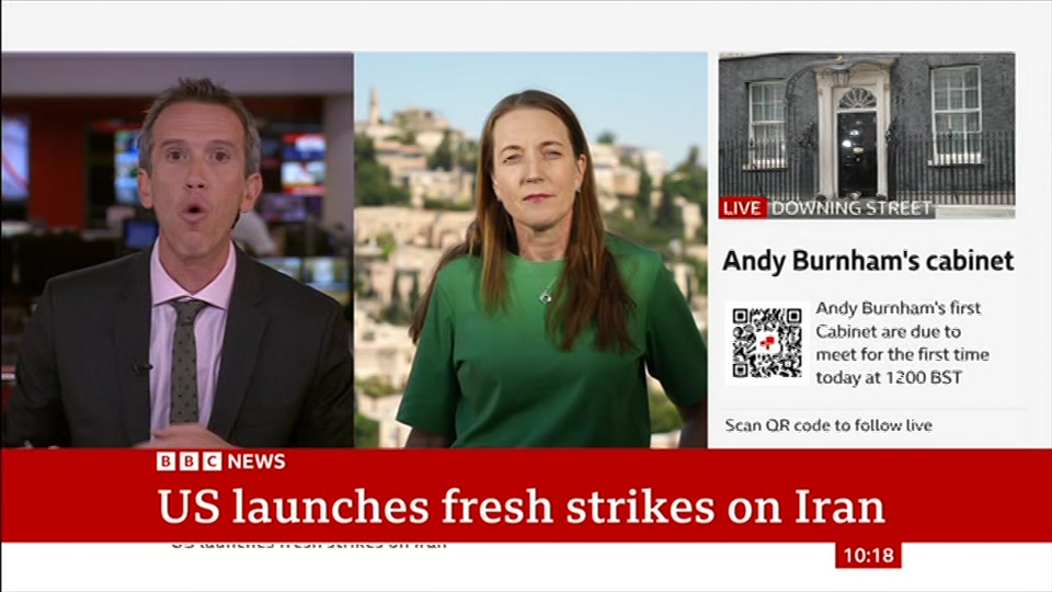 Broadcast still at 18m. BBC NEWS, BBC News, 21 July 2026.