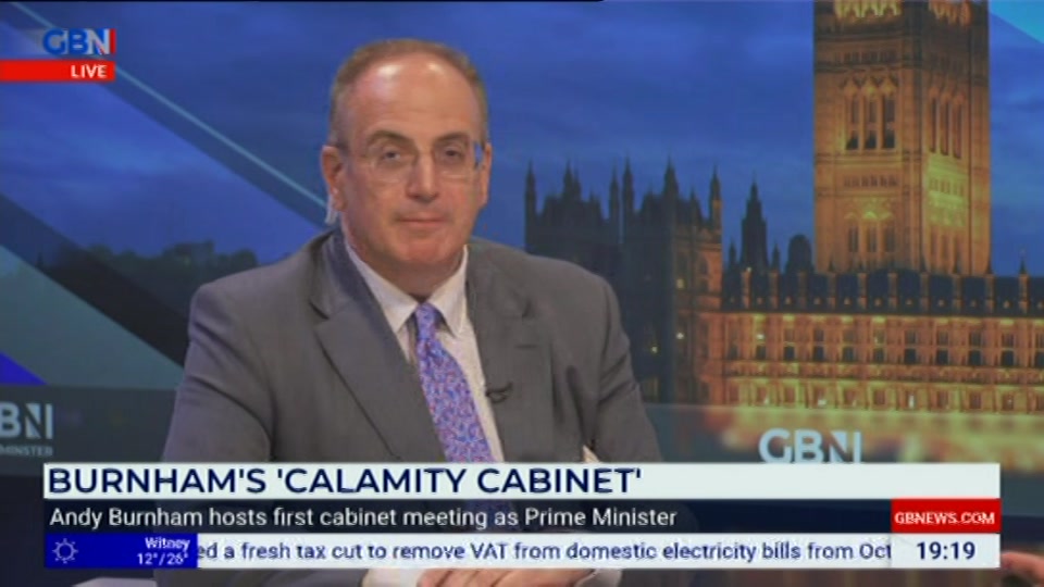 Broadcast still at 19m. GB News, New: GBN Tonight, 21 July 2026.