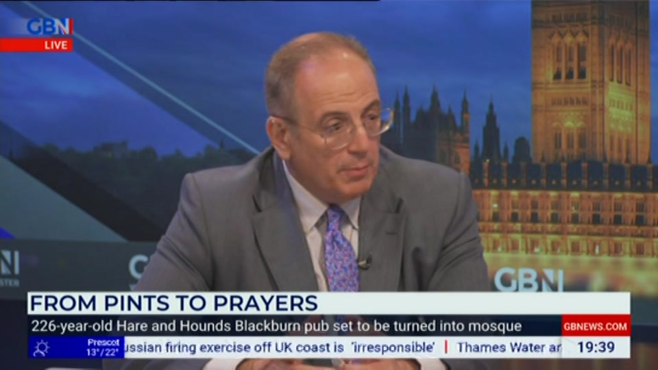Broadcast still at 39m. GB News, New: GBN Tonight, 21 July 2026.