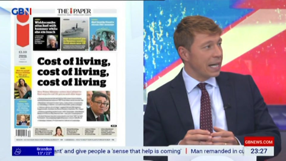 Broadcast still at 27m. GB News, New: Patrick Christys Tonight Late..., 21 July 2026.