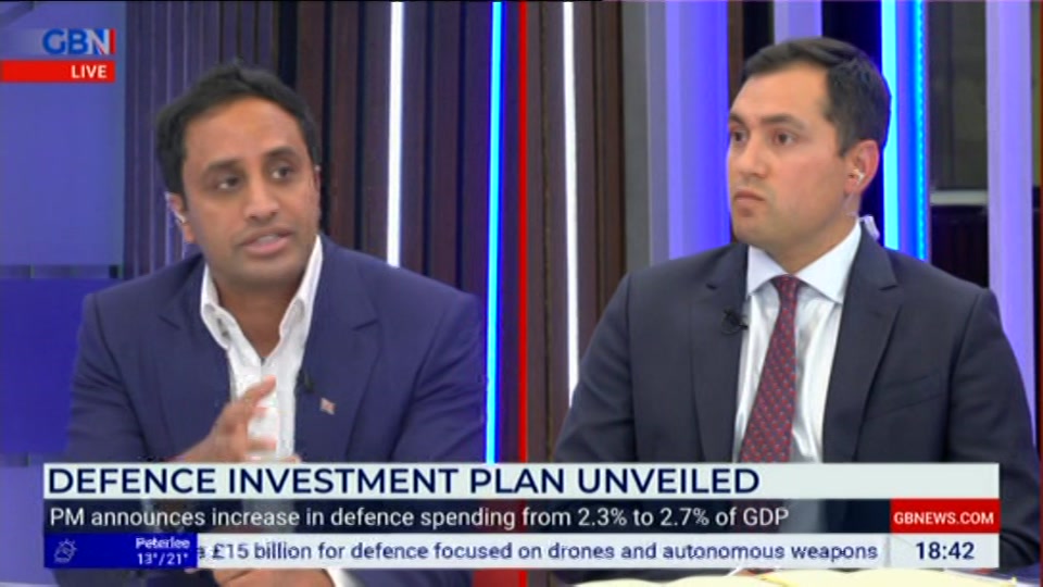 Broadcast still at 43m. GB News, New: Dewbs & Co, 30 June 2026.