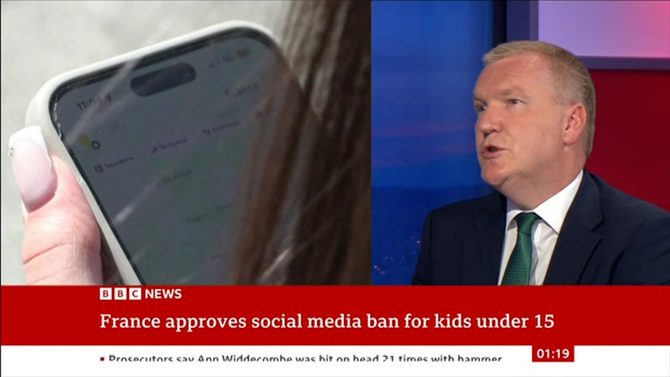 Broadcast still at 19m. BBC NEWS, BBC News, 22 July 2026.