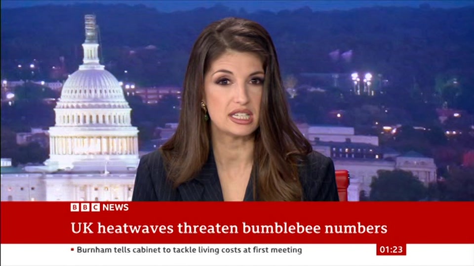 Broadcast still at 23m. BBC NEWS, BBC News, 22 July 2026.
