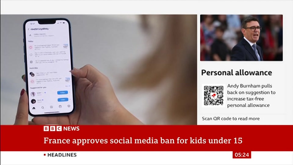 Broadcast still at 24m. BBC NEWS, BBC News, 22 July 2026.