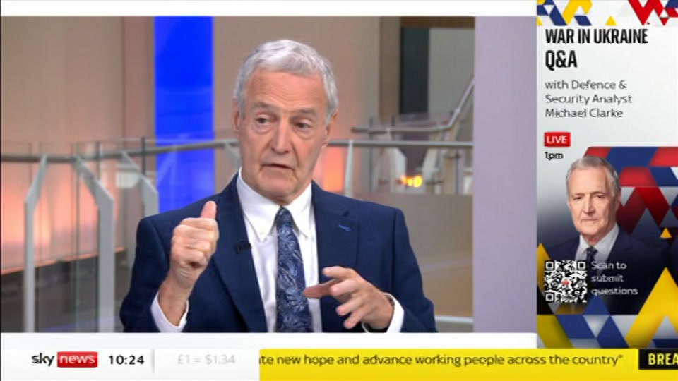 Broadcast still at 24m. Sky News, Sky News Today with Gareth Barlow, 22 July 2026.