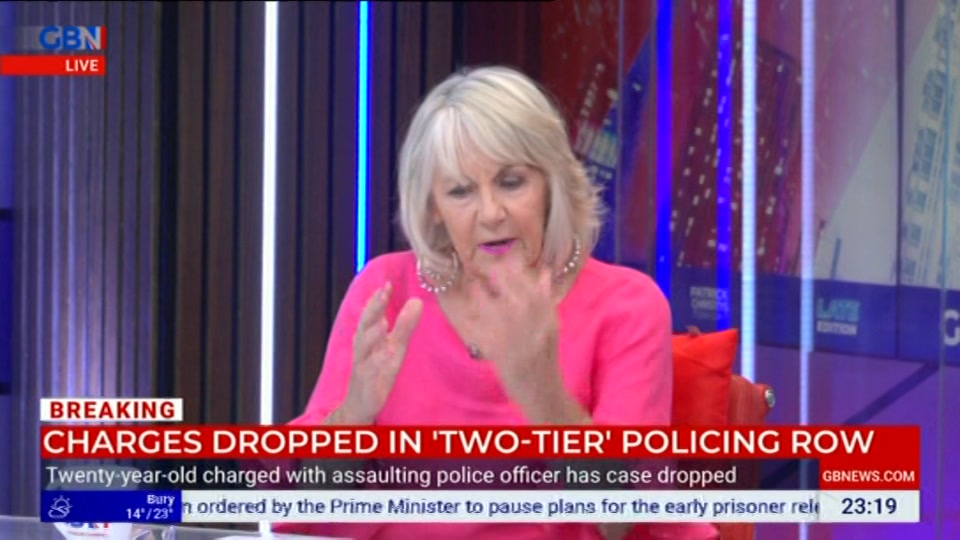 Broadcast still at 19m. GB News, New: Patrick Christys Tonight Late..., 22 July 2026.