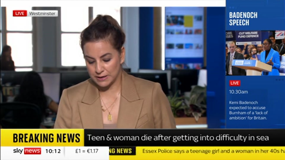 Broadcast still at 12m. Sky News, Sky News Today with Gareth Barlow, 23 July 2026.