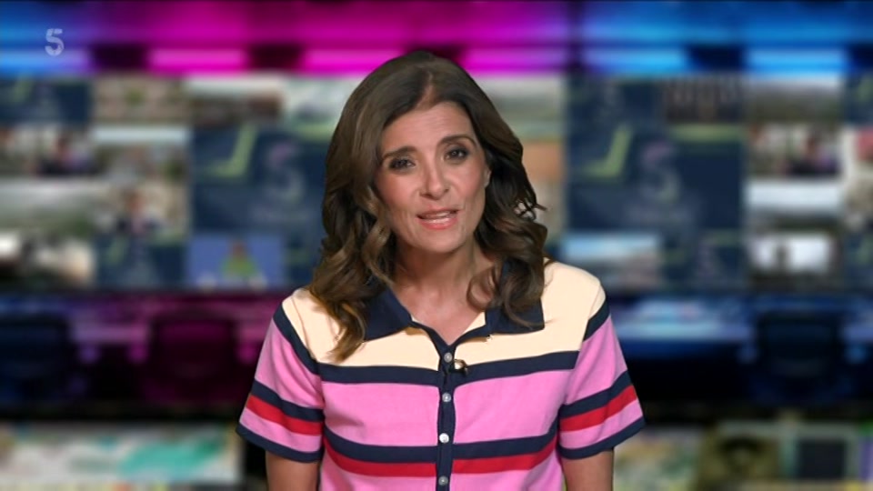 Broadcast still at 0s. 5, 5 News at Lunchtime, 23 July 2026.