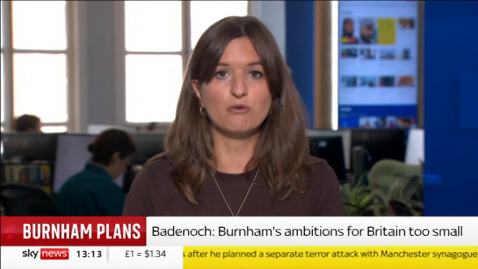 Still from Sky News at 13:00