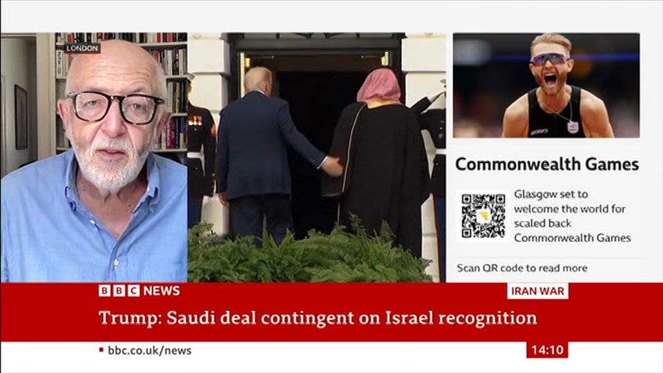 Broadcast still at 10m. BBC NEWS, BBC News Now, 23 July 2026.