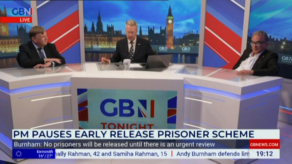 Broadcast still at 12m. GB News, New: GBN Tonight, 23 July 2026.